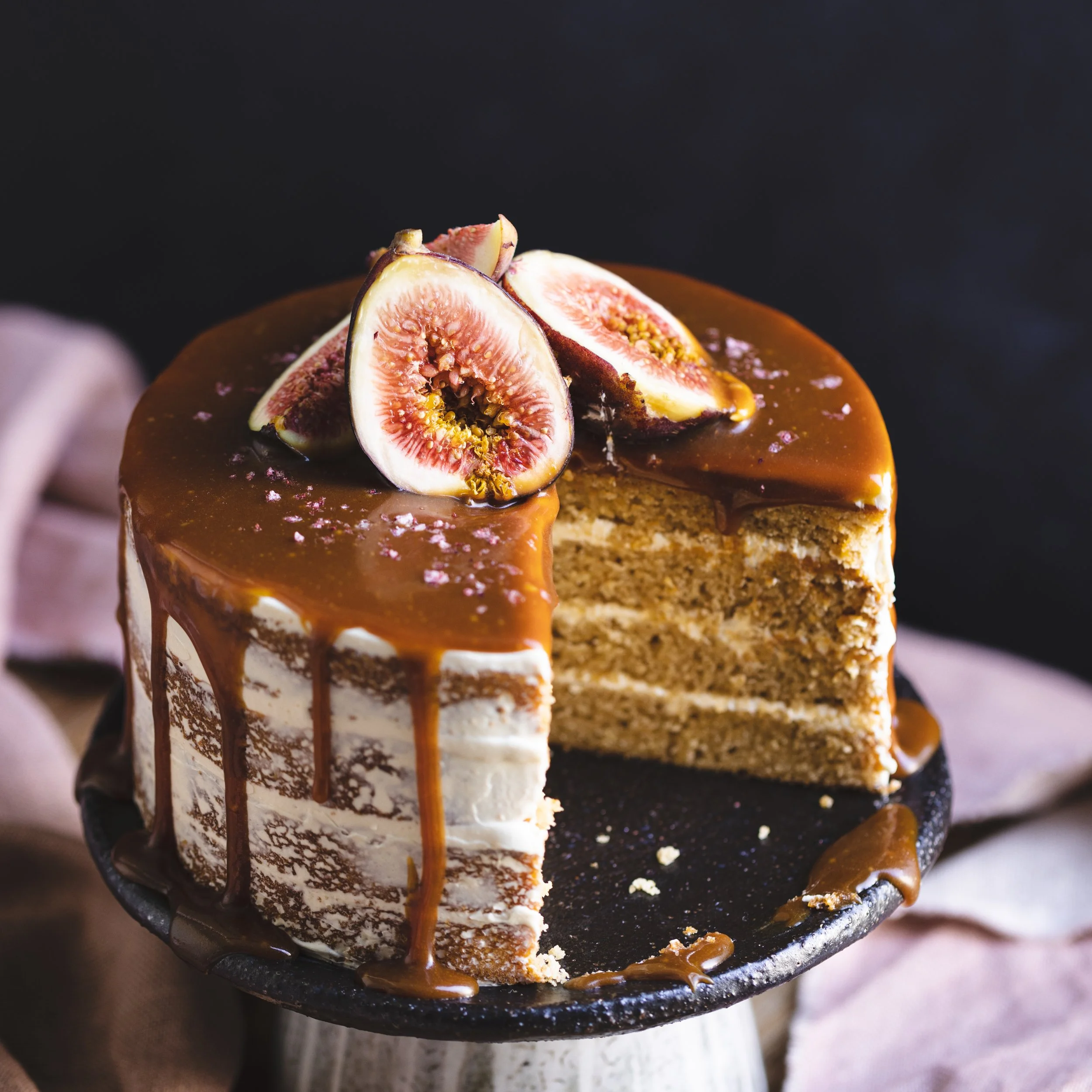 Earl Grey Lavender Cake + Honey Salted Caramel — Salma Sabdia